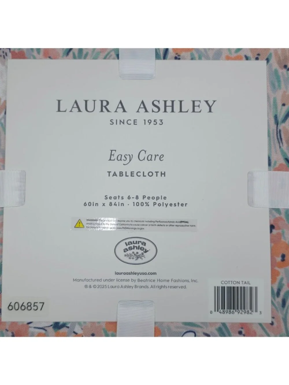 Laura Ashley Easy Care Polyester Tablecloth 60